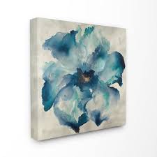Target/home/home decor/wall decor/wall art (10942)‎. The Stupell Home Decor Collection 24 In X 24 In Dark Misty Blue Watercolor Flower Painting By Artist Third And Wall Canvas Wall Art Ccp 291 Cn 24x24 The Home Depot