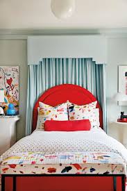 Angela Blehm S Artistic Color Filled Home In Georgia Red Bedding Traditional Bedroom Bedroom Decor