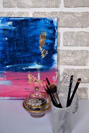 Golden leaf or metal flakes. Diy Abstract Painting With Gold Foil