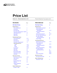 pdf price list domestic flat rate pricing commercial prices