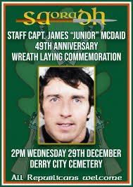 Saoradh To Hold Junior McDaid Commemoration
