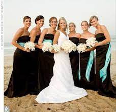 Real Weddings Kim Ryan A Traditional Wedding In Duck Nc The Bridesmaid Black Bridesmaid Dresses Turquoise Wedding Turquoise Bridesmaid Dresses