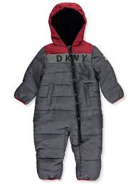 Dkny Baby Boys Hood Block Insulated 1 Piece Snowsuit