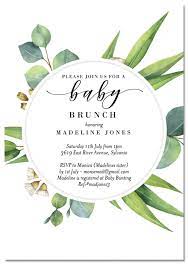 Eucalyptus Baby Shower Invitations