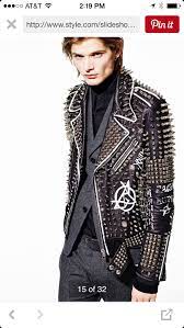 Pin By Jennifer Synar On Art Tsy Wear Diesel Black Gold Spiked Leather Jacket Fashion