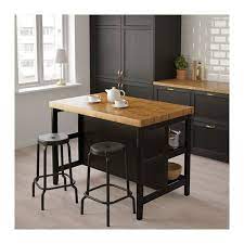 Vadholma Kitchen Island Black Oak Width 49 5 8 Ikea Stile Cucina Isola Cucina Cucina Nera