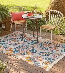 An outdoor rug can add a pop of color and style to any patio, porch or deck. Better Homes And Gardens Outdoor 6ft X 9ft Playful Jacobean Woven Rug Walmart Com
