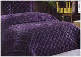 Vinaldi Cift Kisilik Istanbul Kadife Yatak Ortusu Indigo