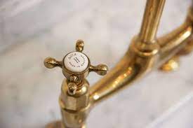 Huntington brass kitchen faucets in a beautifully polished chrome finish. Found The Perfectly Aged Brass Kitchen Faucet Remodelista