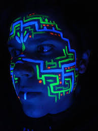 Uv Circuitboard Face Paint 2 By Faeriegem On Deviantart Neon Face Paint Festival Face Paint Uv Face Paint