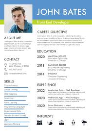 Free Front End Developer Resume Cv Template In Photoshop Psd And Mi Creativebooster