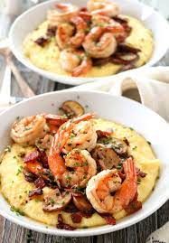 Bacon Mushroom Shrimp With Creamy Cheese Polenta Dash Of Savory Recipe Bacon Stuffed Mushrooms Shrimp And Polenta Recipes