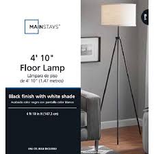 Mainstays 58 Metal Tripod Floor Lamp Black Walmart Com Black Tripod Floor Lamp Tripod Floor Black Floor Lamp
