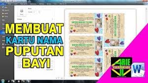 Sribu desain banner desain spanduk untuk toko mami bayi. Cara Membuat Kartu Nama Puputan Bayi Di Microsoft Word Youtube