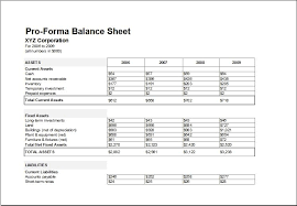 Proforma Balance Sheet Template For Excel Excel Templates In Balance Sheet Format 201619790 Balance Sheet Template Balance Sheet Statement Template