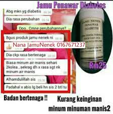Pastikan uolss semua dapatkan jamu nenek kepada warga kuantan, boleh dapatkan juga produk jamu nenek di stokis cik fie di stadium darul. Penawar Diebetis Jamu Nenek D Azaa Herbs Lienana254