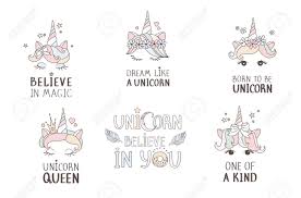 How to draw a unicorn head. Hand Drawn Unicorn Face Set Quotes For Baby Clothes One Of A Kind Born To Be Unicorn Believe In Magic Unicorn Queen Cute Nursery Art Drawing Vector Illustration Royalty Free Cliparts Vectors
