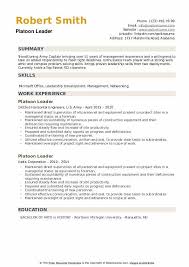 platoon leader resume samples qwikresume