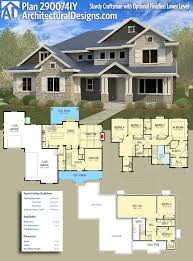 Plan 290074iy Sturdy Craftsman With Optional Finished Lower Level Craftsman House Plans Craftsman House Craftsman House Plan