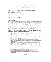 Physician Job Description Free Sample Example Format Free Premium Templates