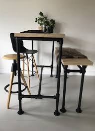 bartafel eiken hout look bar legno met steigerbuis onderstel industriale bar tafel bartafel woonkamer keuken met bar