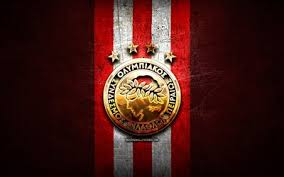 .internet icons iphone logos media icons medical miscellaneous money motorola movies & tv icons mozilla olympiakos piraeus logo icon. Herunterladen Hintergrundbild Olympiacos Piraus Fc Golden Logo Super League Griechenland Red Metal Hintergrund Fussball Olympiakos Piraus Den Griechischen Fussballclub Olympiakos Piraus Logo Griechenland Fur Desktop Kostenlos Hintergrundbilder