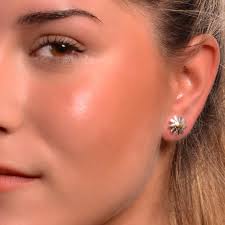 Silver and Gold Daisy Earrings