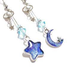 星と月のロングピアス ハンドメイドマーケット minne アクセサリー ピアス アクセサリー ピアス