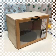 アプリ投稿 100均の材料のみでdiyした電子レンジ 保育や子育てが広がる 遊び と 学び のプラットフォーム ほいくる インテリア 収納 100均 おもちゃ 段ボールキッチン