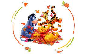Winnie the pooh came with a free copy of disney's animated storybook: Hd Wallpaper Winnie The Pooh Tigger Eeyore Gray Donkey Autumn Leaves Desktop Backgrounds 1920 1200 Wallpaper Flare