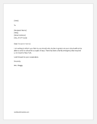 Answer simple questions to make your leave of absence. 10 Excuse Letters For Being Absent In School For Various Reasons Word Excel Templates