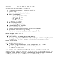 We have tutors online 24/7 who can help you get unstuck. Chem 121 How To Prepare For Your Final Exam Review Of Basic