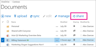 How to share a onedrive file. Office 365 Onedrive For Business Share Documents Or Folders