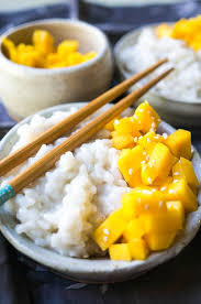 Pressure Cooker Mango Sticky Rice With Coconut Cream Kitschen Cat Recipe Mango Sticky Rice Sticky Rice Recipes Mango Sticky Rice Recipe