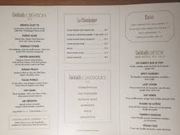 Wine And Cocktails Menu Picture Of Monsieur Bleu Paris Tripadvisor