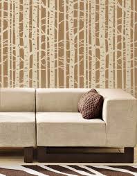 Birch Forest Wall Stencil Large Wall Stencil Instead Of Etsy Stencils Wall Tree Stencil For Wall Simple Wall Decor
