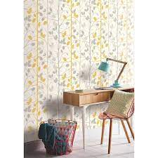 Homebase Uk Grey And Yellow Living Room Yellow Grey Wallpaper Yellow Wallpaper