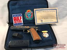 Springfield armory, inc., is an american commercial firearms manufacturer and importer based in geneseo, illinois. Iron Horse Auction Auction Collector Cars Collector Firearms Collector Knives Coins Christmas Store Inventory Department 56 Villages And More Item Springfield Armory Model 1911 A1 45 Auto Gulf Victory Series