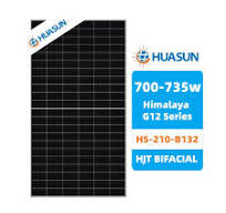 Huasun Hjt Bifacial Solar Panel 700W 710W 720W 730W N Type Solar Panel  210mm Double PV Module Price