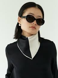 부희](RESTOCK) NOAH SILK SCARF (BLACK/CREAM)