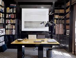 Astounding Stylish And Dramatic Masculine Home Office Design Ideas With Lamp Cupboard Books Tr Masculine Home Offices Office Interior Design Home Office Design