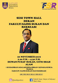 Senarai bidang kursus peringkat degree dan diploma uitm sarawak ini boleh menjadi rujukan dan panduan anda. Sesi Townhall Fakulti Sains Sukan Rekreasi Shah Alam Facebook