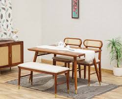 Boston Solid Wood Rattan Cane Dining