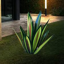 These colors of these metal prickly pear cactus plants are green and yellow, as seen in the pictures. Lawn Diy Tequila Rustic Sculpture Turkey Christmas Agave Plant Metal Garden Ornaments Garden Yard Art Decoration Statue Home Decor Gold 11 Garden Lawn Ornaments For Porch Yard Garden Outdoors Garden Sculptures