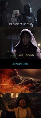 The mouth ruined the scene. If Baby Yoda Is Given To Luke Skywalker Ops Great Job Luke Sequelmemes