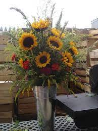 Tumbleweedsandthyme Sunflower Floral Arrangements Church Flower Arrangements Sunflower Arrangements