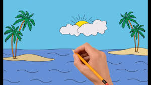 Choose your favorite aerial view drawings from millions of available designs. How To Draw A Sea View With A Small Island Coloring Book Page And Drawing Learn Colors For Kids Youtube