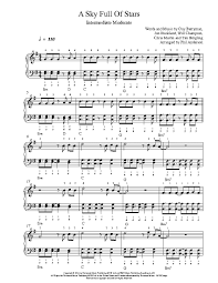 A Sky Full Of Stars By Coldplay Piano Sheet Music Intermediate Level Coldplay Piano Sheet Music Piano Sheet Music