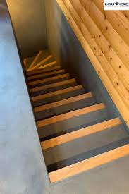 Escalier beton cire et bois. Revetement En Microbeton Associe A Du Bois Escalier Beton Cire Beton Cire Escalier