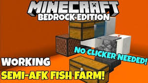 Minecraft Bedrock Working Semi Afk Fish Farm No Auto Clicker All Plat Fish Farming Bedrock Minecraft Tutorial